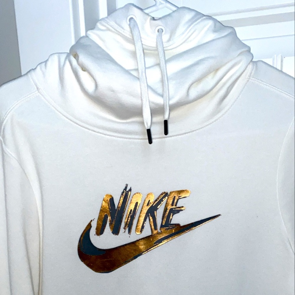 Gold and White Nike Hoodie
